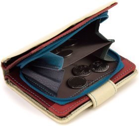 Женский кошелек из натуральной кожи молочного цвета под документы ST Leather 1767309