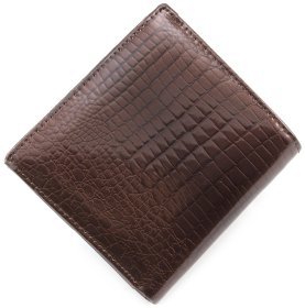 Коричневый лаковый кошелек с наружной монетницей ST Leather (16333)
