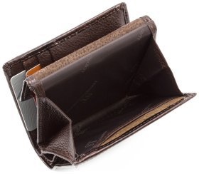 Коричневый лаковый кошелек с наружной монетницей ST Leather (16333)