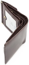Коричневый лаковый кошелек с наружной монетницей ST Leather (16333)