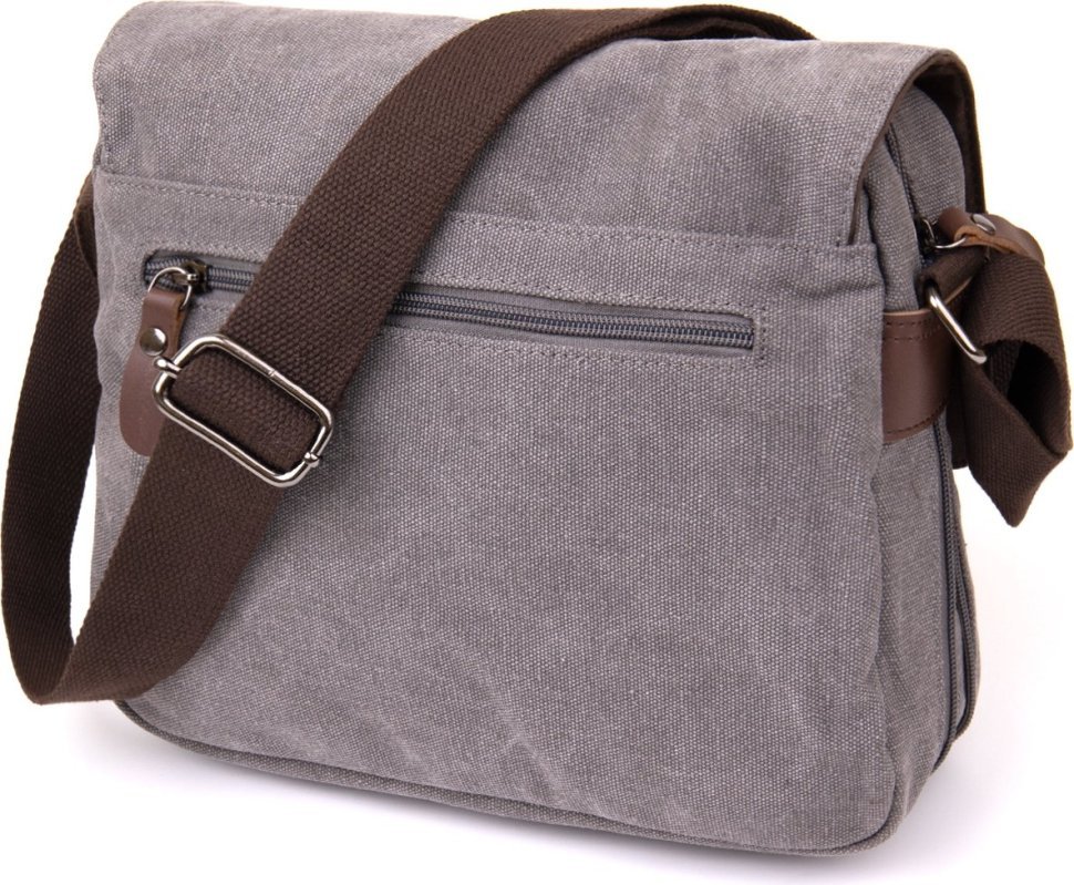 Сіра чоловіча сумка-месенджер з текстилю Vintage (20605)