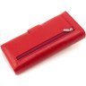 Красный женский кошелек крупного размера из натуральной кожи на кнопке ST Leather 1767409 - 3