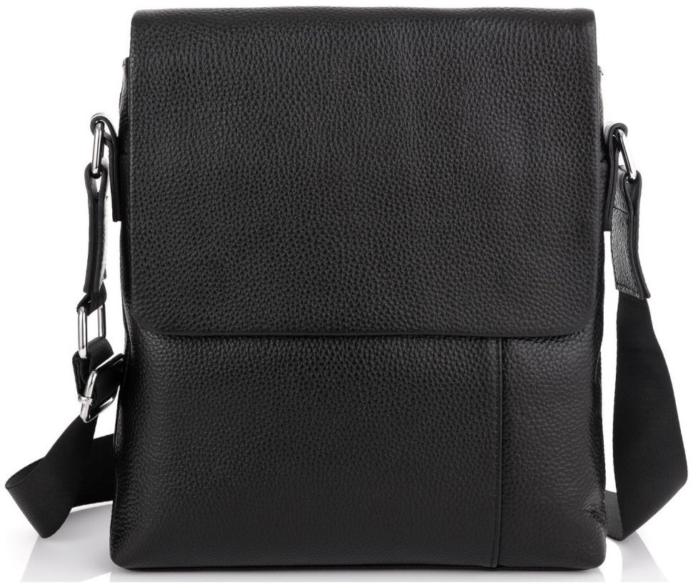 Мужская кожаная сумка-планшет среднего размера с откидным клапаном Tiding Bag 77509