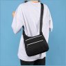 Жіноча тканинна плечова сумка в чорному кольорі Confident 77609 - 2