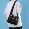 Жіноча тканинна плечова сумка в чорному кольорі Confident 77609 - 3