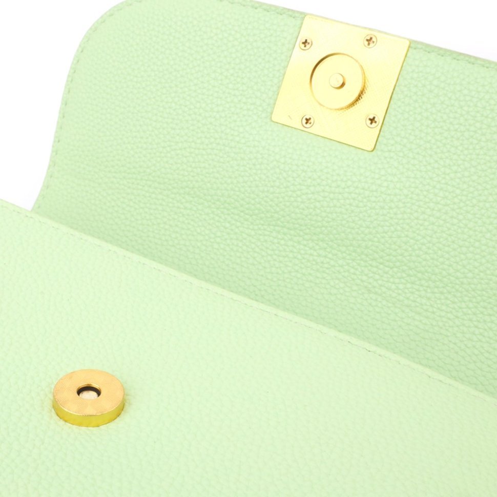 Небольшая женская сумка из качественного кожзама через плечо Vintage салатового цвета 97609 modnotak фото №3