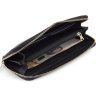 Великий шкіряний гаманець чорного кольору на блискавковій застібці Grande Pelle 67809 - 2