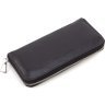 Великий шкіряний гаманець чорного кольору на блискавковій застібці Grande Pelle 67809 - 4