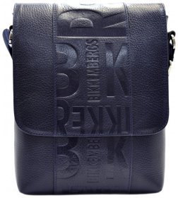 Мужская сумка синего цвета из натуральной кожи флотар DESISAN 107909