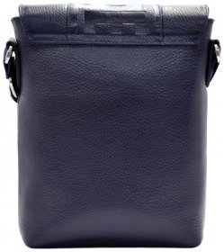 Мужская сумка синего цвета из натуральной кожи флотар DESISAN 107909