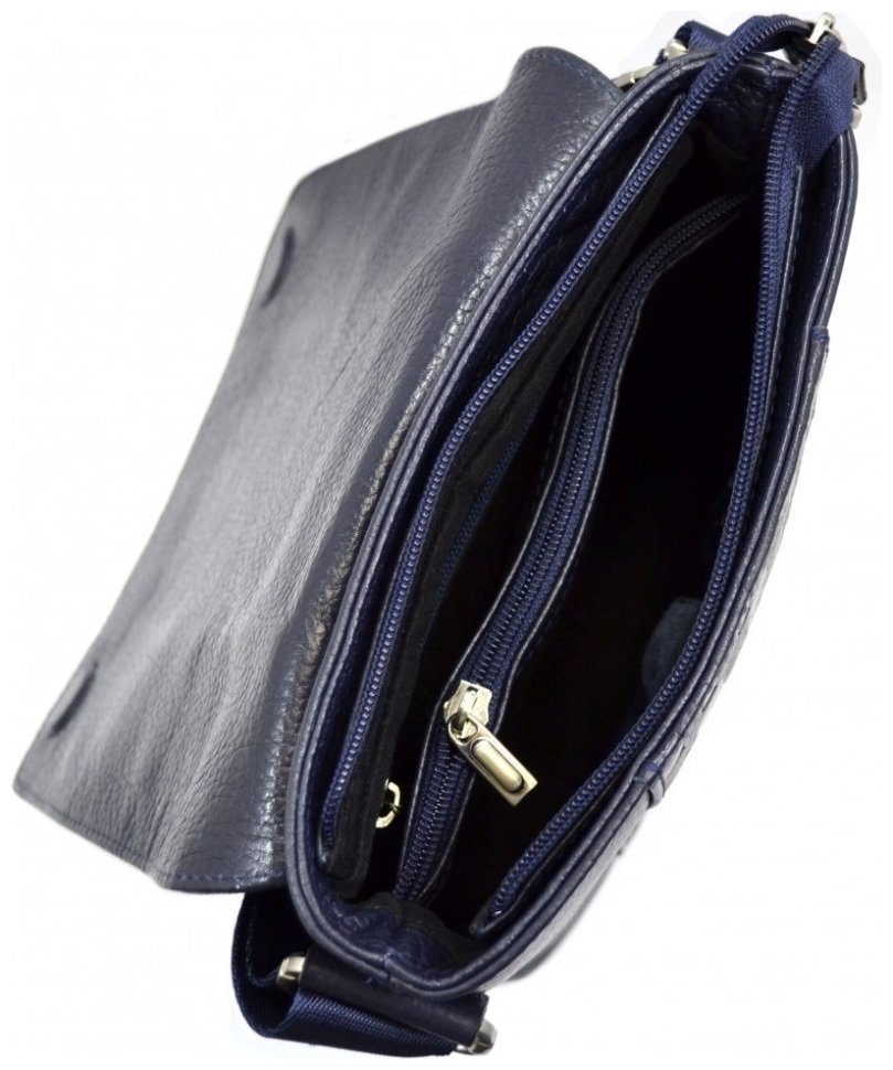 Мужская сумка синего цвета из натуральной кожи флотар DESISAN 107909 modnotak фото №4
