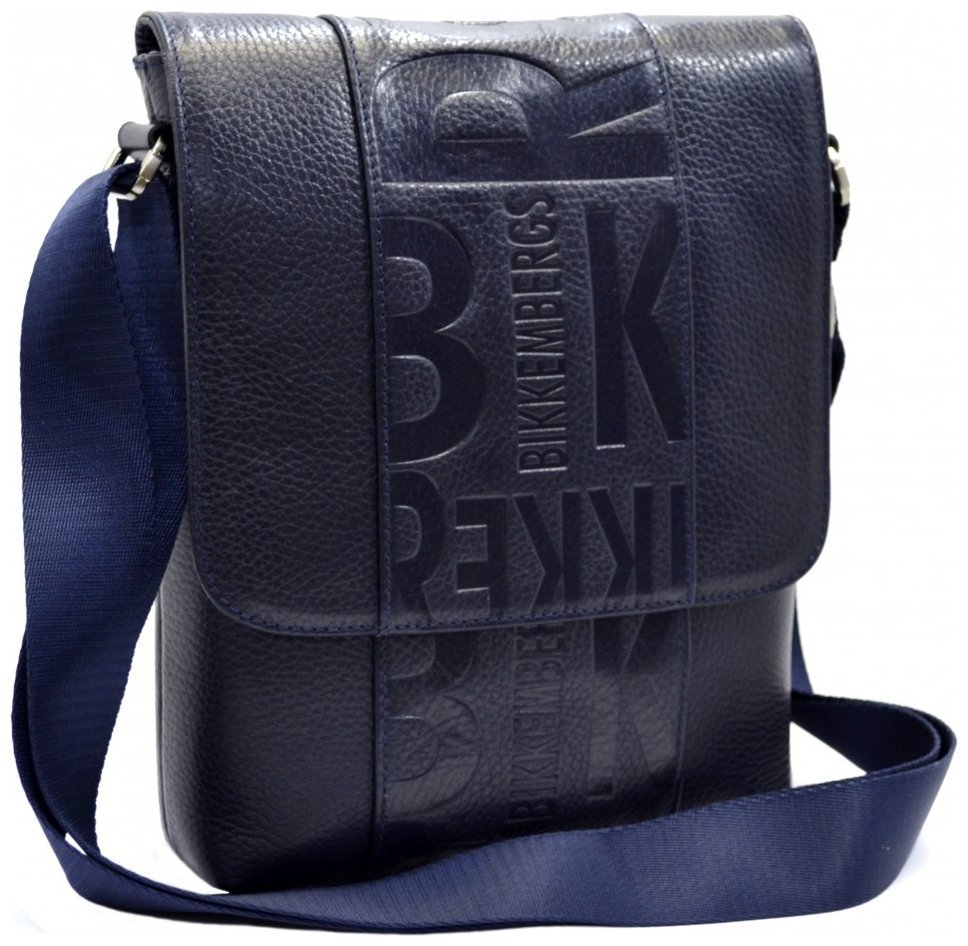 Мужская сумка синего цвета из натуральной кожи флотар DESISAN 107909 modnotak фото №5