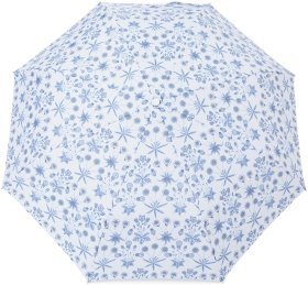 Женский зонт Fulton L907-041826 Morris &amp; Co Minilite-2 UV Daisy Blue Ivory (механика, складной, UPF 50+, синего цвета с узором цветов) 108009