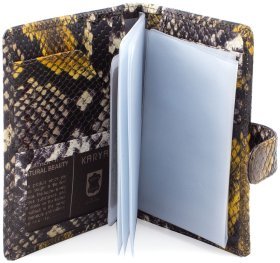 Кожаная обложка для документов с принтом под змею KARYA (438-064)