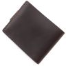 Оригінальний коричнево-чорний гаманець ручної роботи на кнопці Grande Pelle (13037) - 3