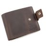 Оригінальний коричнево-чорний гаманець ручної роботи на кнопці Grande Pelle (13037) - 4