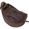 Кожаная мужская винтажная сумка через плечо в коричневом цвете Vintage (20373) - 3