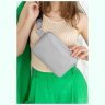 Шкіряна жіноча поясна сумка сірого кольору BlankNote Dropbag Mini 78609 - 4