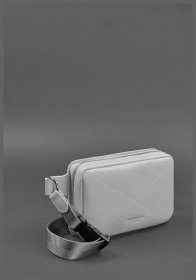 Шкіряна жіноча поясна сумка сірого кольору BlankNote Dropbag Mini 78609