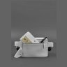 Шкіряна жіноча поясна сумка сірого кольору BlankNote Dropbag Mini 78609 - 5