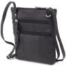 Невелика сумка на плече із гладкої шкіри чорного кольору Visconti 68809 - 3