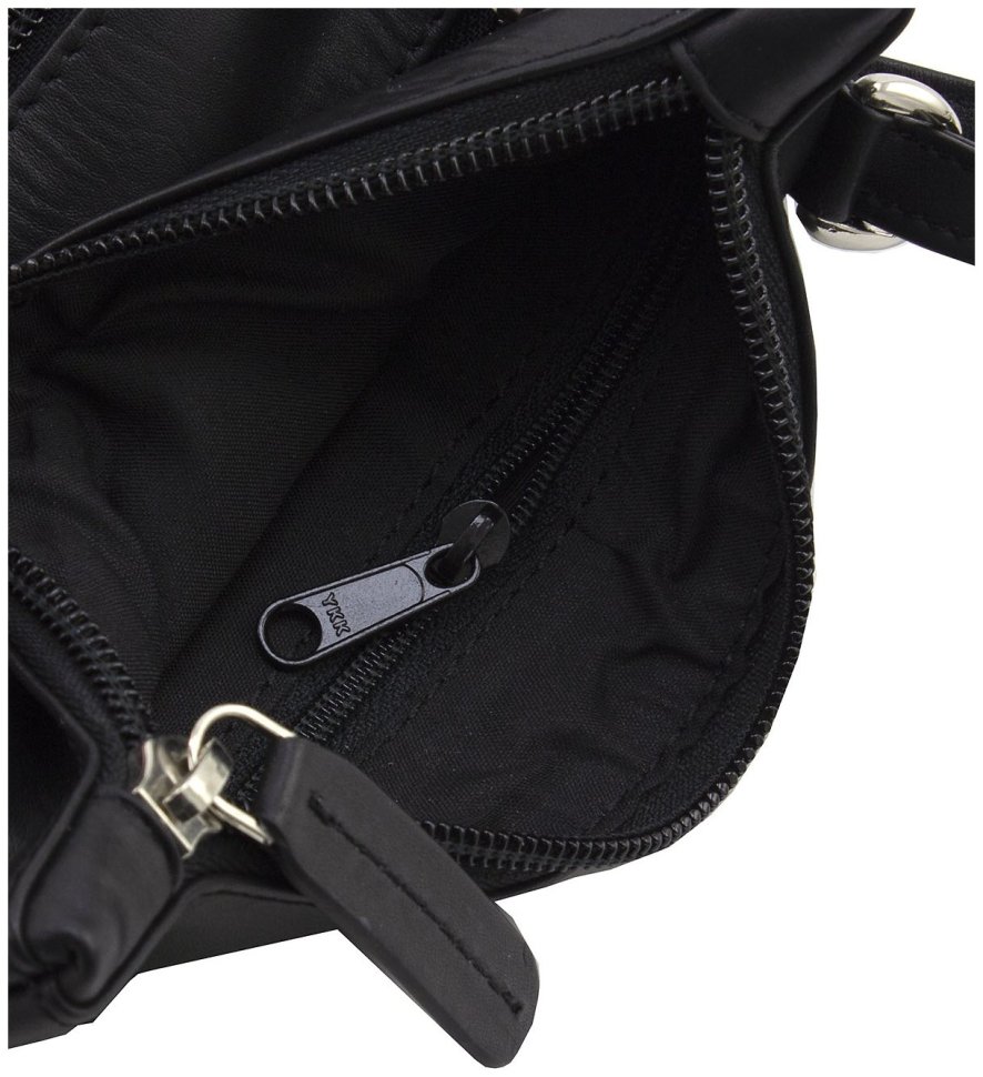 Невелика сумка на плече із гладкої шкіри чорного кольору Visconti 68809