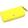 Желтый вместительный женский кошелек из фактурной кожи горизонтального типа Ashwood 69609 - 3
