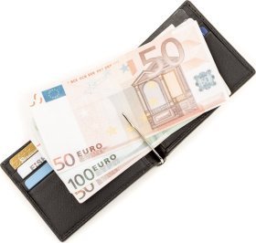Чорний затиск для грошей зі справжньої шкіри ската STINGRAY LEATHER (024-18293)
