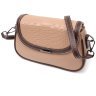 Бежева жіноча сумка-кроссбоді з натуральної шкіри з клапаном на магнітах Vintage 2422373 - 1