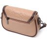 Бежевая женская сумка-кроссбоди из натуральной кожи с клапаном на магнитах Vintage 2422373 - 2