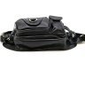 Вместительная поясная мужская сумка из телячьей кожи черного цвета TARWA (21777) - 4