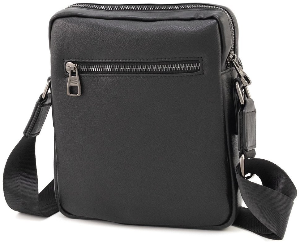 Кожаная мужская наплечная сумка Leather Collection 90810 черного цвета фото №3 Кожаная мужская наплечная сумка Leather Collection 90810 черного цвета modnotak фото №3