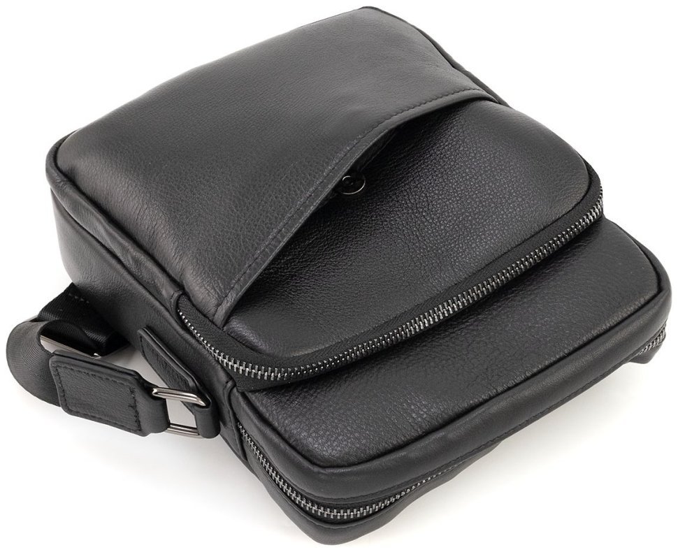 Кожаная мужская наплечная сумка Leather Collection 90810 черного цвета фото №6 Кожаная мужская наплечная сумка Leather Collection 90810 черного цвета modnotak фото №6