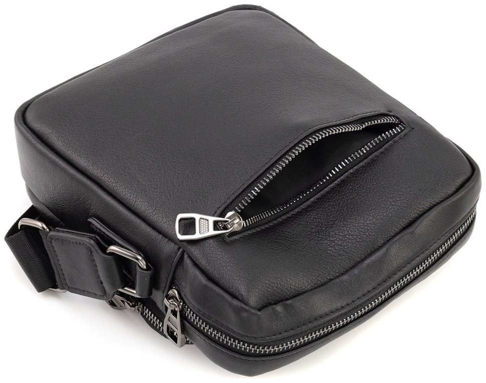 Кожаная мужская наплечная сумка Leather Collection 90810 черного цвета фото №9 Кожаная мужская наплечная сумка Leather Collection 90810 черного цвета modnotak фото №9