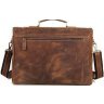 Чоловічий портфель зі винтажной шкіри коричневого кольору VINTAGE STYLE (14541) - 4