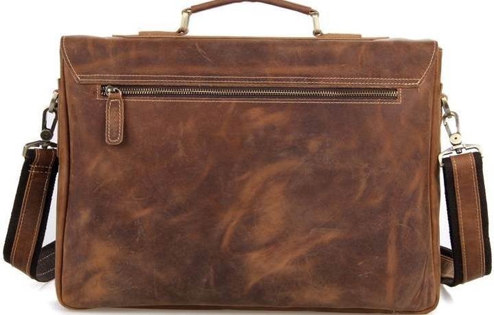 Чоловічий портфель зі винтажной шкіри коричневого кольору VINTAGE STYLE (14541)