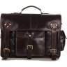 Мужской деловой портфель темно-коричневого цвета из натуральной кожи VINTAGE STYLE (14238) - 3