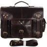 Мужской деловой портфель темно-коричневого цвета из натуральной кожи VINTAGE STYLE (14238) - 4