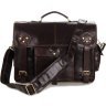 Мужской деловой портфель темно-коричневого цвета из натуральной кожи VINTAGE STYLE (14238) - 5