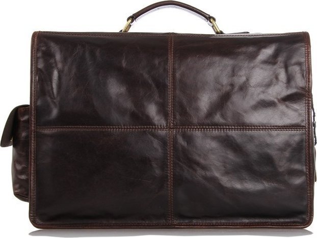 Мужской деловой портфель темно-коричневого цвета из натуральной кожи VINTAGE STYLE (14238)
