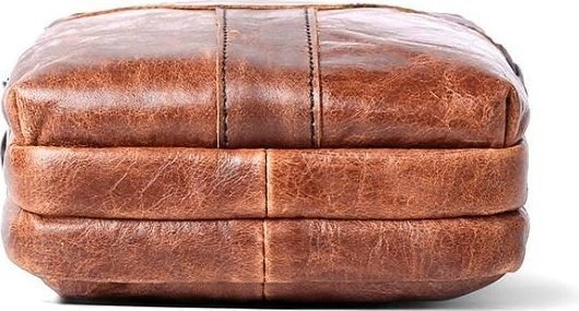 Компактна вертикальна чоловіча сумка коричневого кольору VINTAGE STYLE (14724)