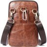 Компактная вертикальная мужская сумка коричневого цвета VINTAGE STYLE (14724) - 6