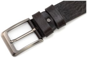 Широкий довгий коричневий ремінь із італійської шкіри Gherardini 45060 (батал довжина до 150 см)