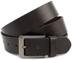 Широкий довгий коричневий ремінь із італійської шкіри Gherardini 45060 (батал довжина до 150 см)