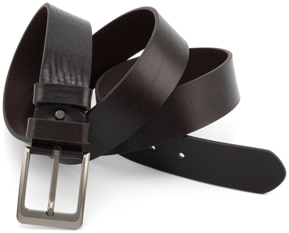 Широкий довгий коричневий ремінь із італійської шкіри Gherardini 45060 (батал довжина до 150 см) modnotak фото №4