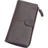 Місткий чоловічий гаманець з натуральної коричневої шкіри Vintage (14487) - 1