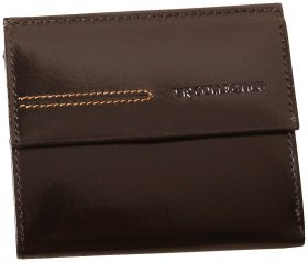 Жіночий шкіряний гаманець на кнопці London коричневого кольору Vip Collection 102510