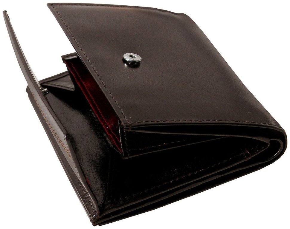 Женский кожаный кошелек на кнопке London коричневого цвета Vip Collection 102510 modnotak фото №3