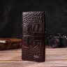 Стильний чоловічий гаманець коричневого кольору з натуральної шкіри з тисненням під крокодила CANPELLINI (2421846) - 7