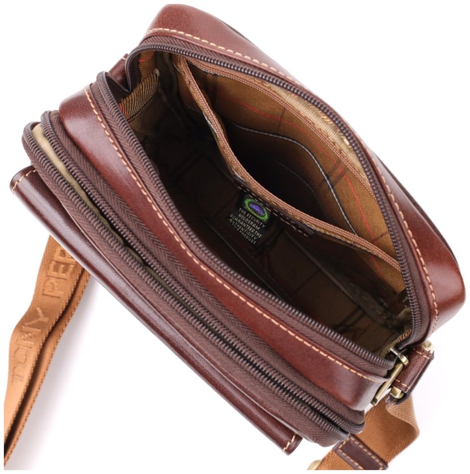 Наплечная мужская кожаная сумка коричневого цвета Tony Perotti Италия 103310 фото №6 Наплечная мужская кожаная сумка коричневого цвета Tony Perotti Италия 103310 modnotak фото №6